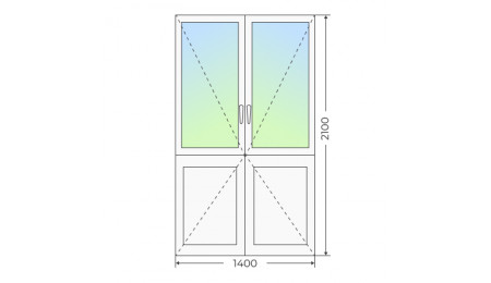 Пластиковая входная двухстворчатая дверь 1400х2100 - фото - 4