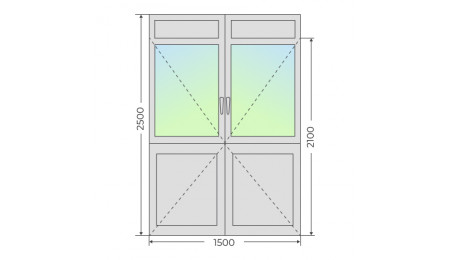 Алюминиевая входная двухстворчатая дверь 1500х2500 - фото - 5